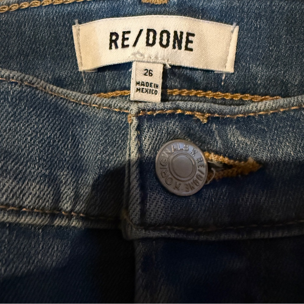 Re/Done NWT Marea Cropped Jeans Women’s Size 26 Wide Leg Mid‎ Rise Light Wash - Picture 7 of 13